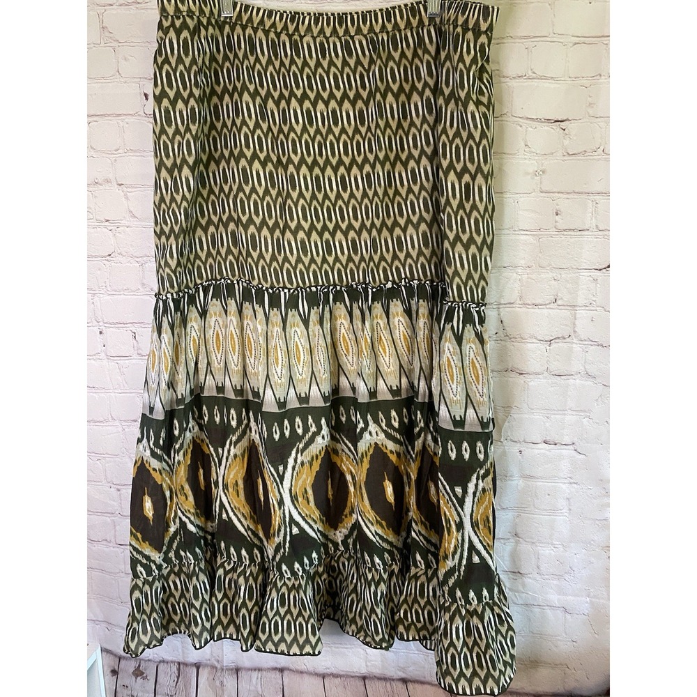 Khakis & Co Women maxi multicolored‎ Skirt Size M Pull On Pleated